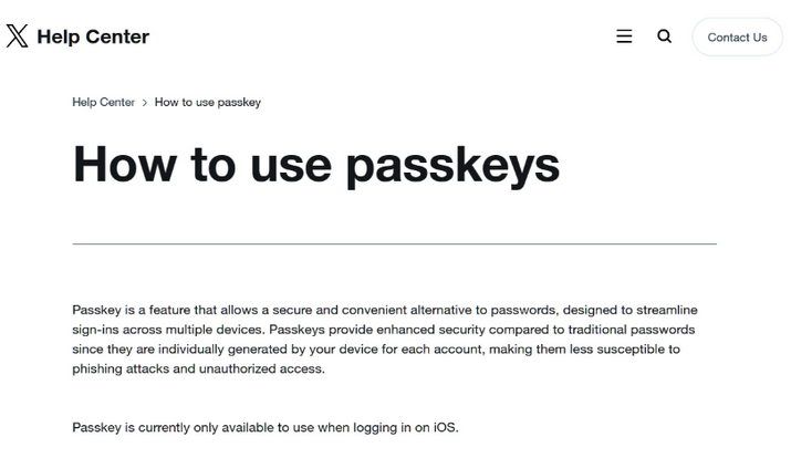 石碌镇苹果维修店铺分享iOS用户如何通过通行密钥(Passkey)登录 